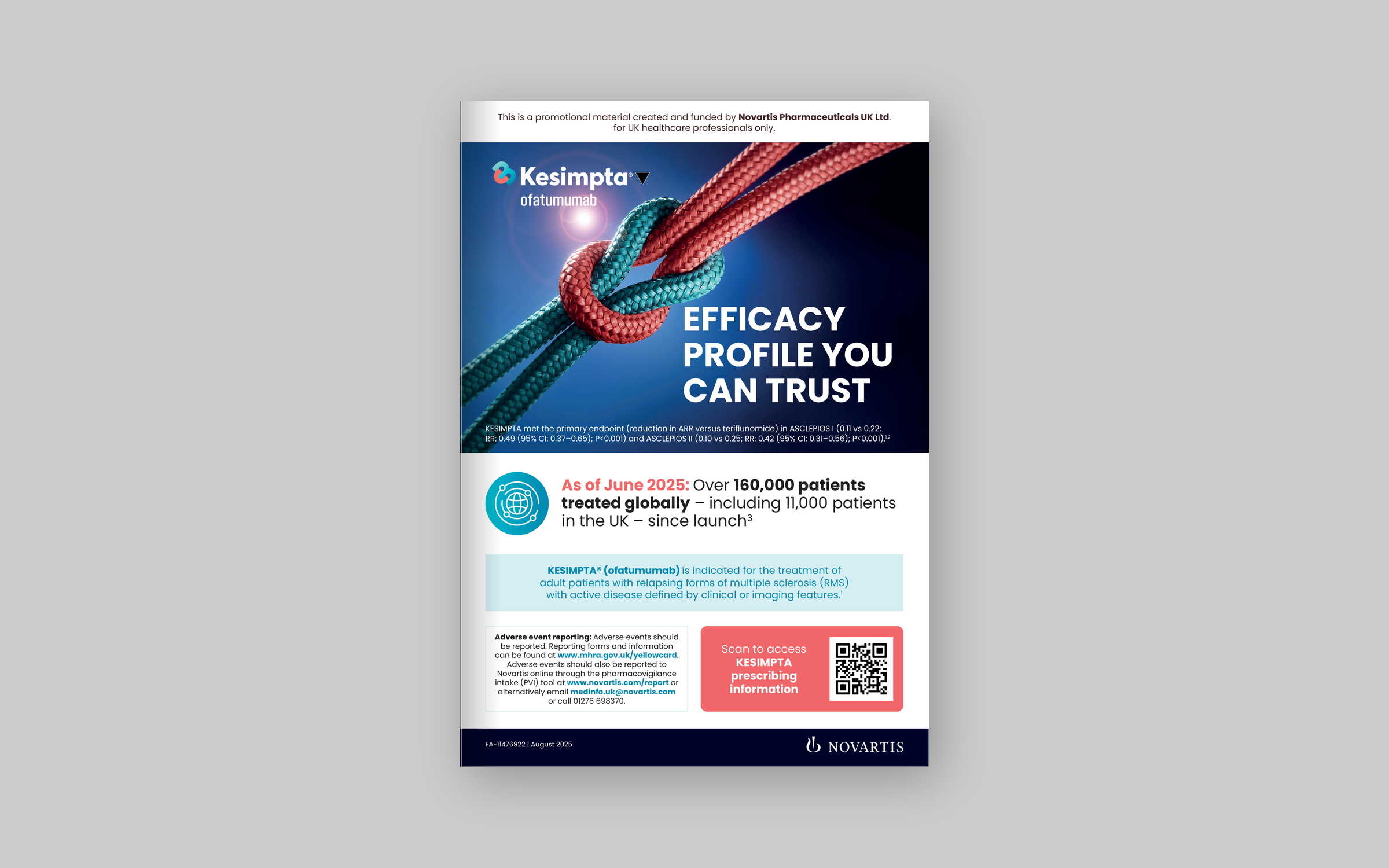 Kesimpta A5 flyer, front cover: Efficacy profile you can trust